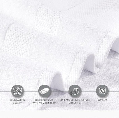 Oakias Premium 6 Piece Towel Set – 600 GSM – 2 Bath Towels, 2 Hand/Hair Towels, and 2 Washcloths – 100% Ring-Spun Cotton, Highly Absorbent & Super Soft – Towels for Bathroom, Hotels, Spa & Gym