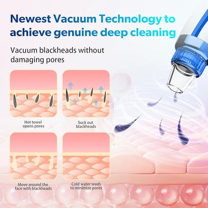 Blackhead Remover Pore Vacuum Upgraded Facial Pore Cleaner Electric Comedone Whitehead Extractor Tool-5 Suction Power,5 Probes,USB Rechargeable