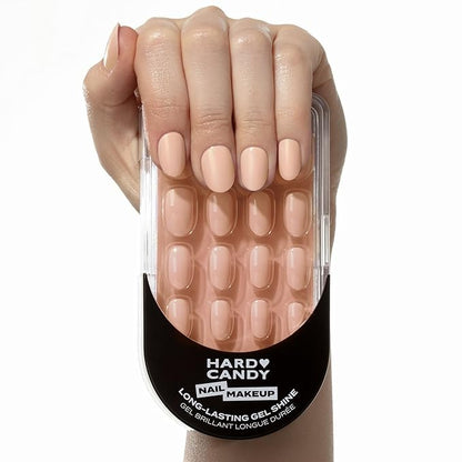 Nude Press On Nails, Short | Hard Candy False Nails with Natural looking Nude Polish | Includes - 24 Reusable Short Round Nails, Strong Nail Glue, Travel Case and Accessories.