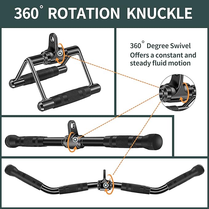 Cable Attachments for Gym, Cable Machine Attachment Set, LAT Pulldown Attachments, Cable Machine Accessories, Tricep Pull Down Attachment, Home Gym Accessories