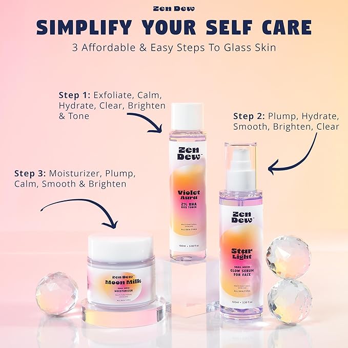 Moon Milk Snail Mucin Moisturizer Gel Cream 3.52 Oz - Blue Light Skin Protection - Korean Snail Mucin Serum Cream that Replenishes Moisture & Leaves Skin Brighter, Plumper, Soothed & Smooth - 2 Pack