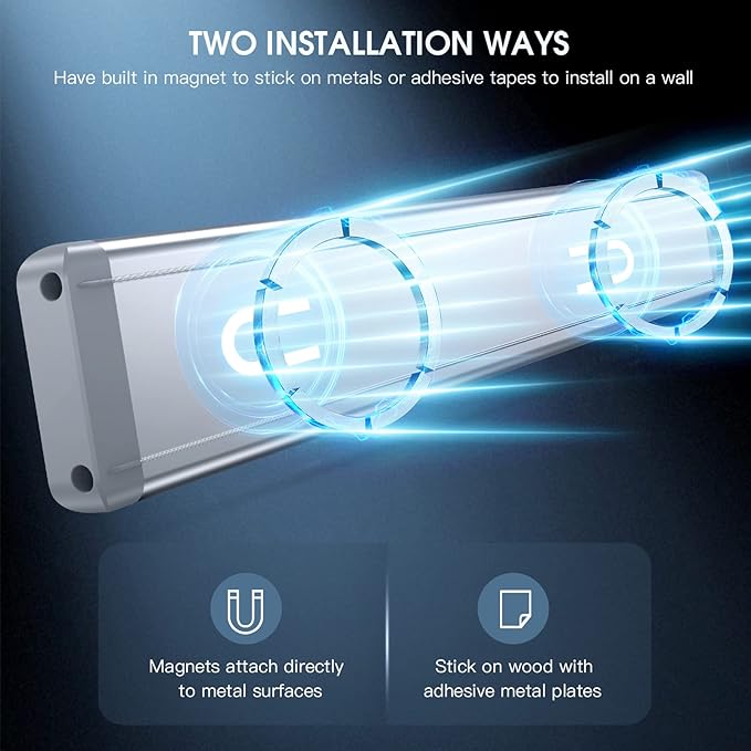 10inch Under Cabinet Lighting, 2 Pack Rechargeable Motion Sensor Light Indoor, 5 Levels Dimmable Magnetic Closet Lights, Wireless Under Counter Lights for Kitchen, Stairs