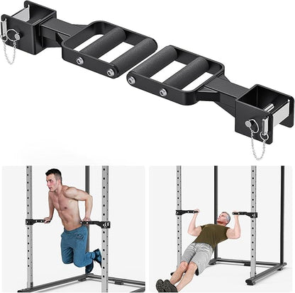 Kipika Y-Shaped Dip Bar for Power Cage with 5/8" or 1" Hole - Dip Bar Attachments for Home Gym - Heavy Duty Power Rack Attachments - Squat Rack Accessories for Strength Training
