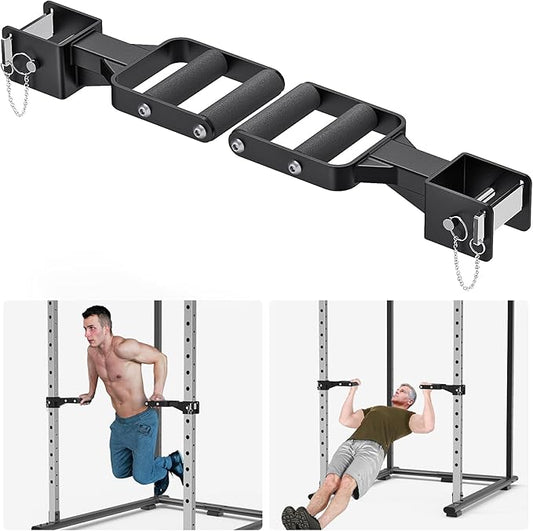 Kipika Y-Shaped Dip Bar for Power Cage with 5/8" or 1" Hole - Dip Bar Attachments for Home Gym - Heavy Duty Power Rack Attachments - Squat Rack Accessories for Strength Training