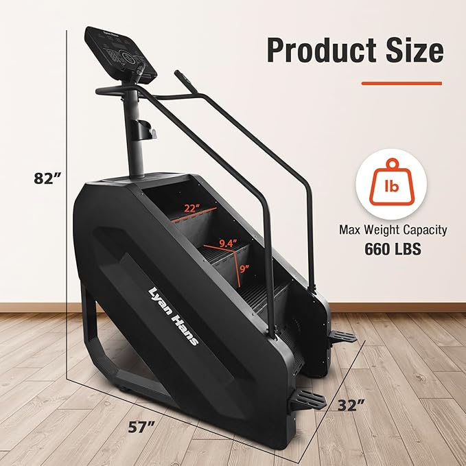 Stair Stepper with LED Screen, Commercial Grade Stepper Machine, Stepmill for Exercise at Home, Stair Climber for Cardio and Lower Body Workouts, 15 Speed Levels, 660LBS Capacity, 15-165 Steps/Minute