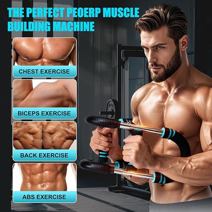 Adjustable 66-110lb Portable Twister Arm Trainer for Arms & Chest Workout Triceps Strength Training Men&Women Home Gym Exercise Machine - Strength Training & Muscle Fitness Equipment