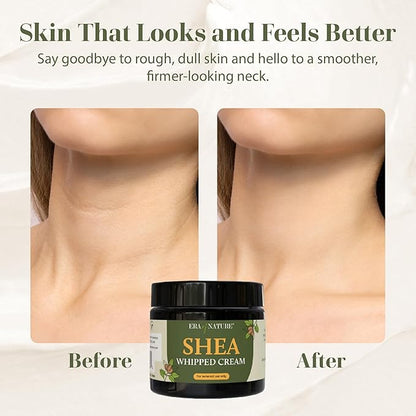 era of nature Shea Butter Whipped Body Cream for Women 16oz - Lightweight Whipped Lotion - Non-Greasy Body Butter Cream Lotion & Balm Moisturizer for Face, Hair & Dry Skin, Vegan Skincare