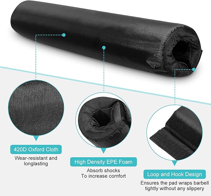 Barbell Squat Pad, Squat Pad Barbell Pad Bar Cushion Weightlifting Hip Thrusts Squat Rack Pad Neck Shoulder Protective Pad for Squats, Lunges & Hip Thrusts