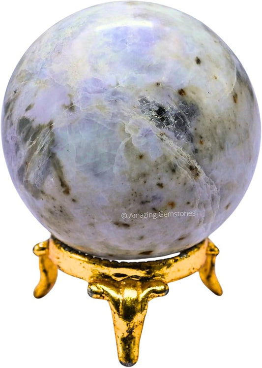 Amazing Gemstone Hackmanite Crystal Ball with Stand - 2 Inches Crystal Sphere Meditation Balls for Witchcraft and Decorative Balls