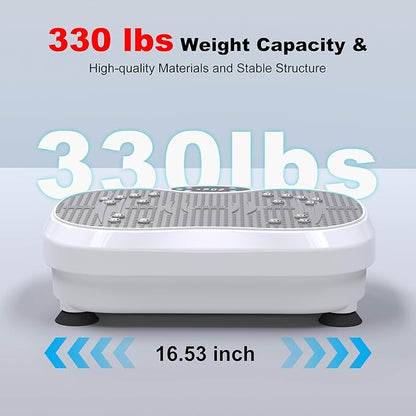 Vibration Plate Exercise Machine for Lymphatic Drainage, Whole Body Fitness Workout Equipment Stand Shake Board Sport Gym for Weight Loss Fat Burner for Women Men