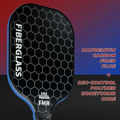 Pickleball Paddles Set of 2 with 4 Balls - USAPA Approved Fiberglass Surface, Lightweight, Non-Slip Grip - Premium Paddle Set for All Skill Levels Indoor & Outdoor