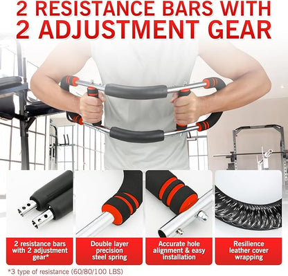Twister Arm Trainer - Adjustable 60-100lbs Resistance Arm & Chest Workout Equipment for Home Gym Fitness , Arm Strengthener for Men, Power Twister Bar for Biceps, Forearm & Shoulder Training