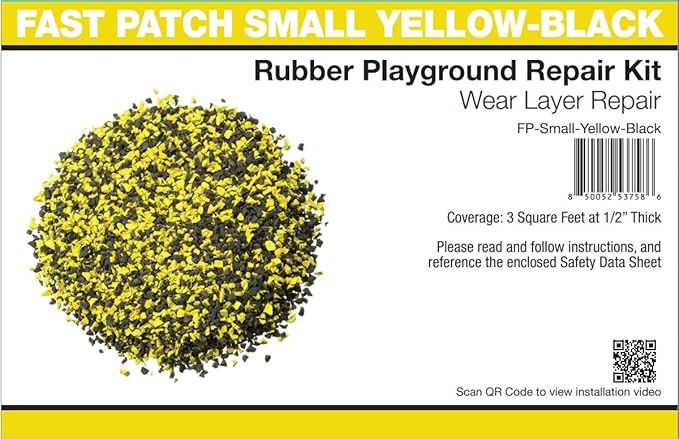 Fast Patch Poured-in-Place Surfacing Repair Kit Fix Rubber Playground (Yellow/Black, Small)