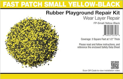 Fast Patch Poured-in-Place Surfacing Repair Kit Fix Rubber Playground (Yellow/Black, Small)