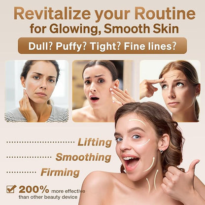 Face and Neck Massager, 7-in-1 Multifunctional Facial Massager Tool with 4 Modes, Portable Facial Skin Care Tools, Beauty Device for Home Travel