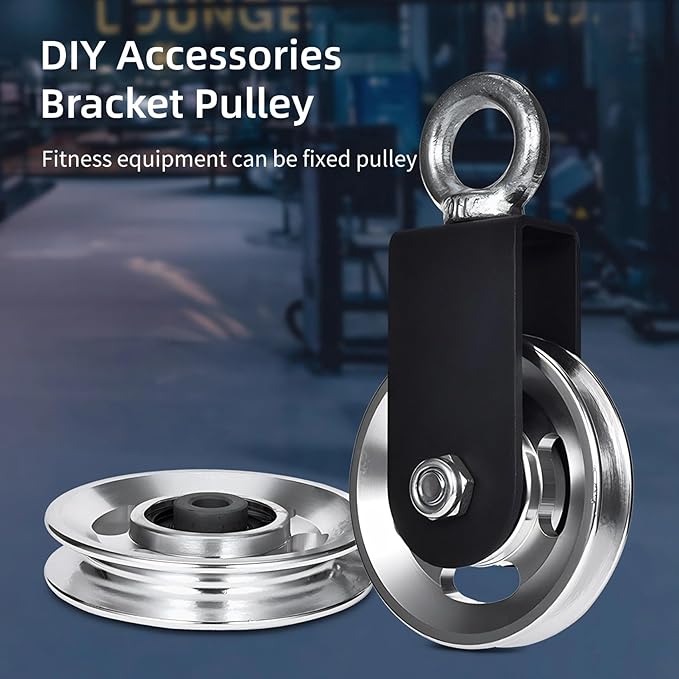 Pulley system for home gym, Aluminum GYM Pulley Wheel Universal Aluminum Alloy Bearing Pulley Wheel for Cable Machine Gym Equipment Part Garage Door