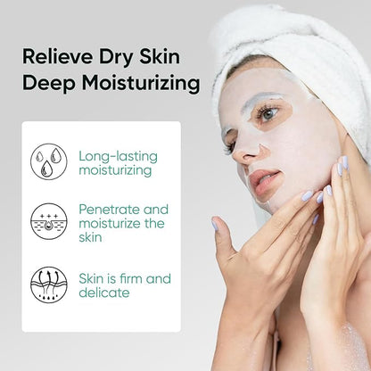 Facial Masks Skincare for Women,Milk Moisturize Face Mask Sheet for Girl,Hydrating Face Mask for All Skin Types,Dry Skin & Sensitive Skin (10-Packs)