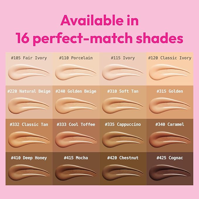 Ruby Kisses Cushion Foundation, Full Coverage Korean Makeup, Lightweight & Long Lasting, All Day Natural Glowy Finish for All Skin Types with Hyaluronic Acid & Bakuchiol (Caramel, 0.52 Ounce)