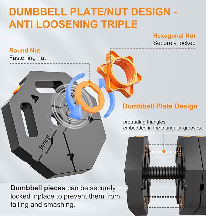 Adjustable Dumbbells 20/30/40/60lbs Free Weight Set with Connector, 5 in 1 Dumbbells Set Used as Barbell, Kettlebells, Weightlift, Push Up Stand, Weight Plate, Women Men Fitness Exercises Equipmentfor Home Gym