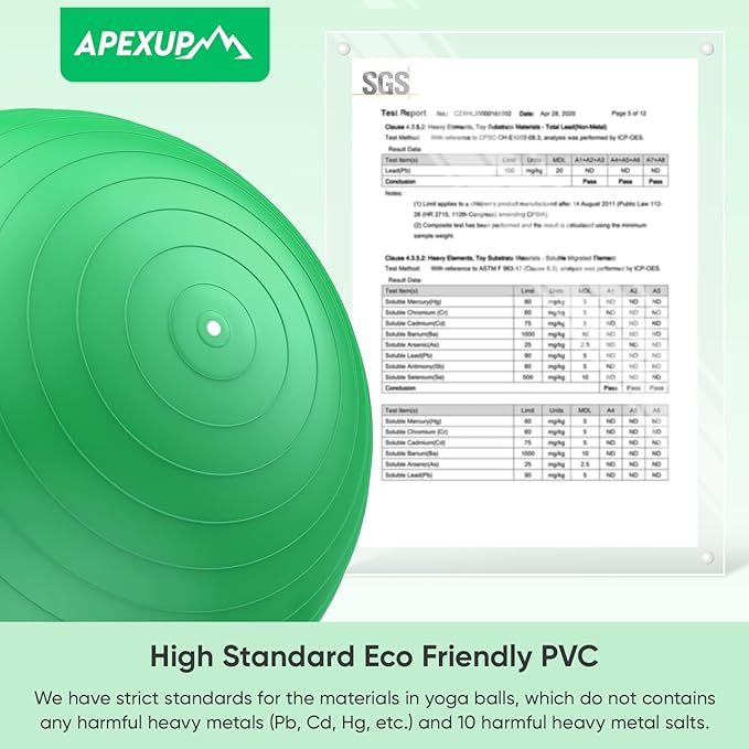 APEXUP Yoga Ball Exercise Ball Anti Slip Heavy Duty for Fitness, Balance & Core Workout