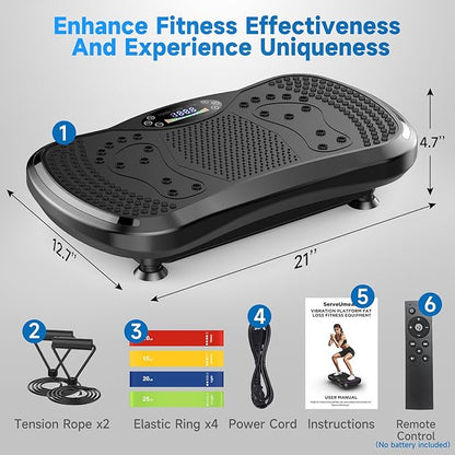 Vibration Plate Exercise Machine for Lymphatic Drainage, Vibration Machine for Full-Body Weight Loss Shaping, Vibrate Fitness Platform 400 Lbs & 200 Adjustable Speeds for Women Men Home Gym