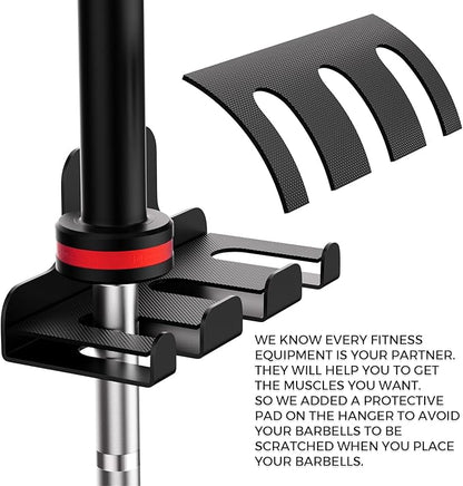 Barbell Wall Holder,Single Barbell wall Mount Hanger,Garage Gym Bar Wall Rack,Vertical Olympic Hanger wall Mount Rack,Space Saving Gym Accessory,Holds Under 33mm Bar Size(Black)