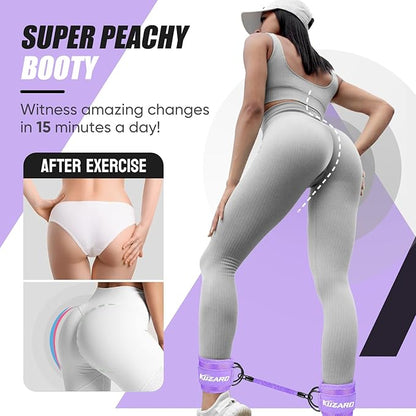 Ankle Resistance Bands with Cuffs, Ankle Weights Bands for Working Out, Women Leg and Glutes Workout Equipment, Exercise Bands for Kickbacks, Butt and Booty Trainer, Home Gym Fitness Equipment