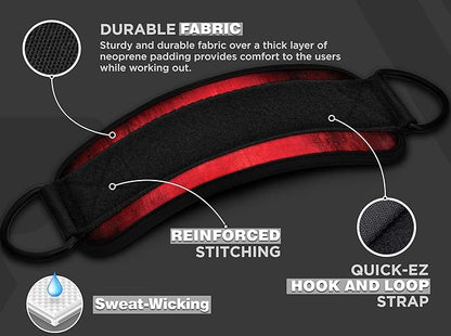 RDX Ankle Straps for Cable Machines – 7MM Neoprene Padded 10"x4" Adjustable Gym Cuffs with Dual D-Rings – Weight Attachments for Wrist Glutes Leg Kickbacks Hip Abduction Strength Workouts – Men Women