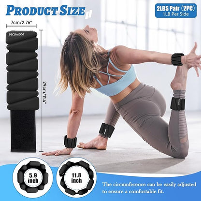 Ankle Weights Set of 2 (1 lb/2 lb/3 lb Each) Adjustable Wrist Weights for Women Men Wearable Arm Leg Weight for Pilates, Running, Walking, Workout, Yoga