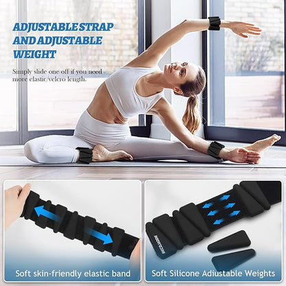Ankle Weights Set of 2 (1 lb/2 lb/3 lb Each) Adjustable Wrist Weights for Women Men Wearable Arm Leg Weight for Pilates, Running, Walking, Workout, Yoga