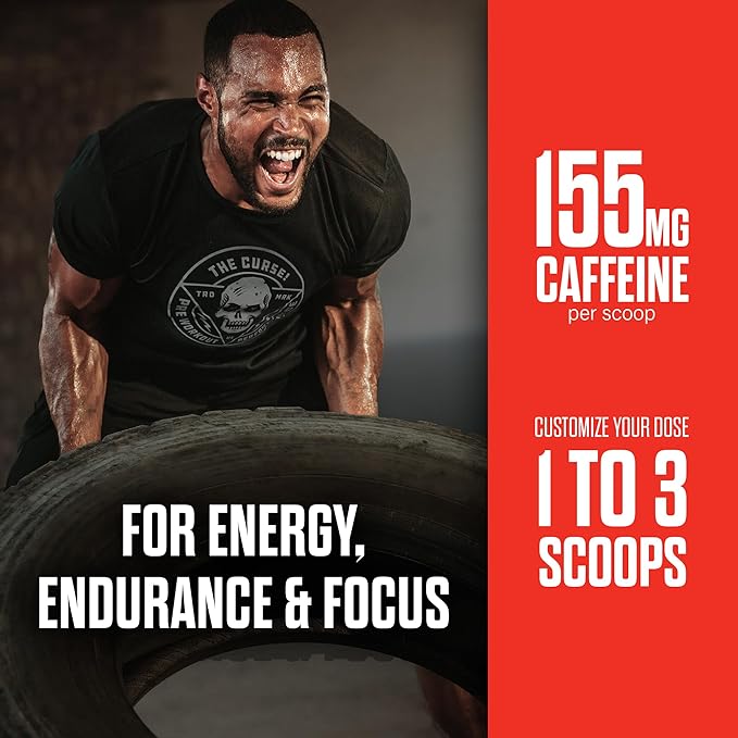 JNX SPORTS The Curse! Pre Workout Powder for Men & Women, Caffeine, Beta-Alanine, Creatine, L-Citrulline, 30 Servings, Blue Raspberry Flavor – Boost Energy, Strength & Focus