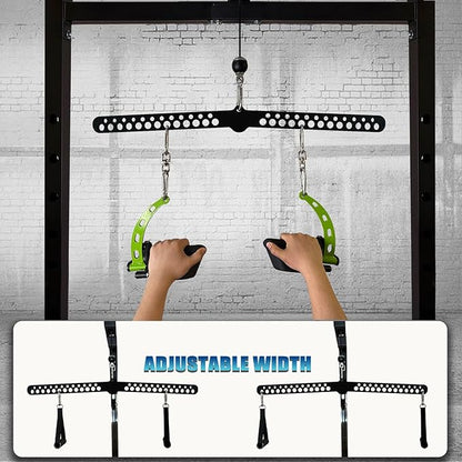 KORIKAHM Multi-Grip LAT Pull Down Bar for Home Gym Fitness, Spreader Plate LAT Pulldown Attachments for Pulley System Cable Machine, Double to Single Cable Attachment Exercise Handle
