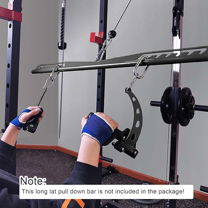 KORIKAHM Adjustable Lat Pull down Bar, Cable Machine Attachments for Gym, Home Gym Fitness T-bar Row Pulldown Attachments, Lat Pull Down Machine Wide Grip Neutral Grip Handle