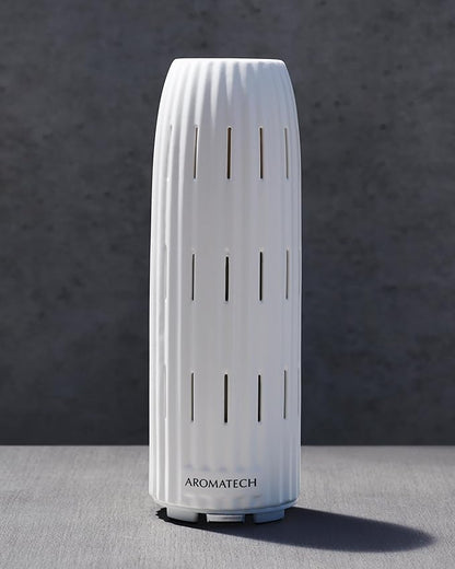 AromaTech Ambience Scent Diffuser for Essential Oil Blends & Fragrances – Waterless Scent Machine w/Bluetooth for Home, Bathroom Boutiques, Hotel, Spa – White Stone