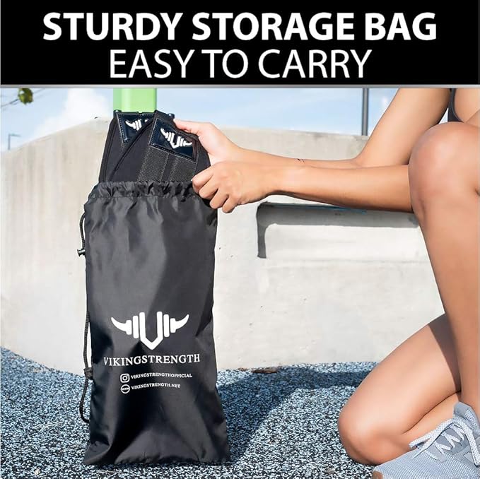 Vikingstrength AB straps - Premium Padded Home Gym Exerciser Ab Slings pair for pull up bar - Hanging Leg Raiser Fitness for six pack - Workout Equipment for Men & Women + Bonus Bag