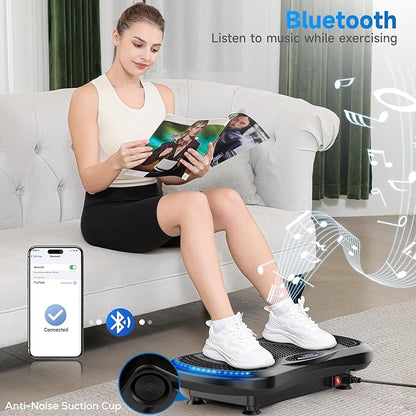 Vibration Plate Exercise Machine for Lymphatic Drainage, Vibration Machine for Full-Body Weight Loss Shaping, Vibrate Fitness Platform 400 Lbs & 200 Adjustable Speeds for Women Men Home Gym