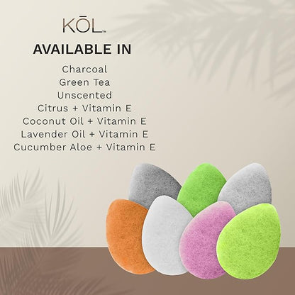 KOL Face Scrubber, Unscented Essential Oil Infused Exfoliating Facial Cleansing Pads, Disposable Exfoliator Face Sponge for Daily Cleaning and Makeup Removal, 6 Count