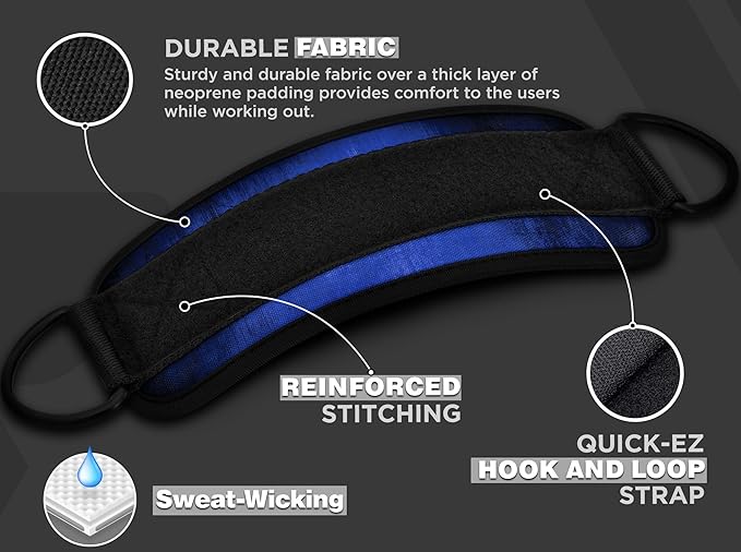 RDX Ankle Straps for Cable Machines – 7MM Neoprene Padded 10"x4" Adjustable Gym Cuffs with Dual D-Rings – Weight Attachments for Wrist Glutes Leg Kickbacks Hip Abduction Strength Workouts – Men Women
