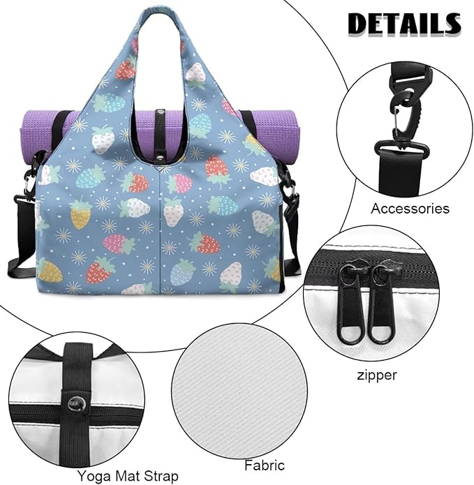 Yoga Mat Bag for Women Men Large Carryall Tote with Adjustable Shoulder Strap for Gym Yoga Travel Pilates Office
