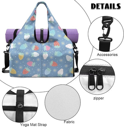 Yoga Mat Bag for Women Men Large Carryall Tote with Adjustable Shoulder Strap for Gym Yoga Travel Pilates Office