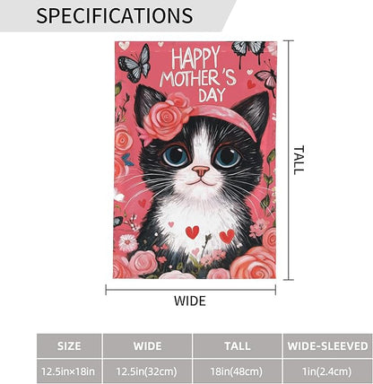 Mothers Day Cat Garden Flag 12x18 In Double Sided Yard Flags Lawn Sign Decor No Flagstand