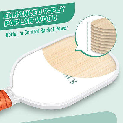 Pickleball Paddles,USAPA Approved Pickleball Paddles Set Premium Pickleball Paddle, 4 Pickleball Balls & 1 Carry Bag Gifts for Women Men Beginners & Pros Players