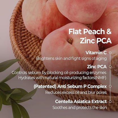 SKINFOOD Peach Cotton Zinc PCA Tone Up Cream, Korean Tinted Moisturizer for Face and Body, Dewy and Matte Skin Tint, Skin Care Makeup for Color Correcting, Sheer Cover, Blurring (1.69 fl. oz.)