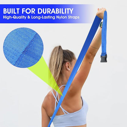 Physical Therapy Strap, Extremity Mobilization Belt, Manual Traction Strap, Adjustable Stretch Straps for Stretching Yoga Leg Shoulder Exercise (Blue)