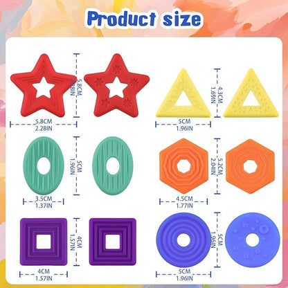 Sensory Fidget Toys Worry Stones for Kids Teens Adults Calming, Quiet Fidgets Toy for Anxiety and Stress for Classroom Student Prizes (6 Pack)