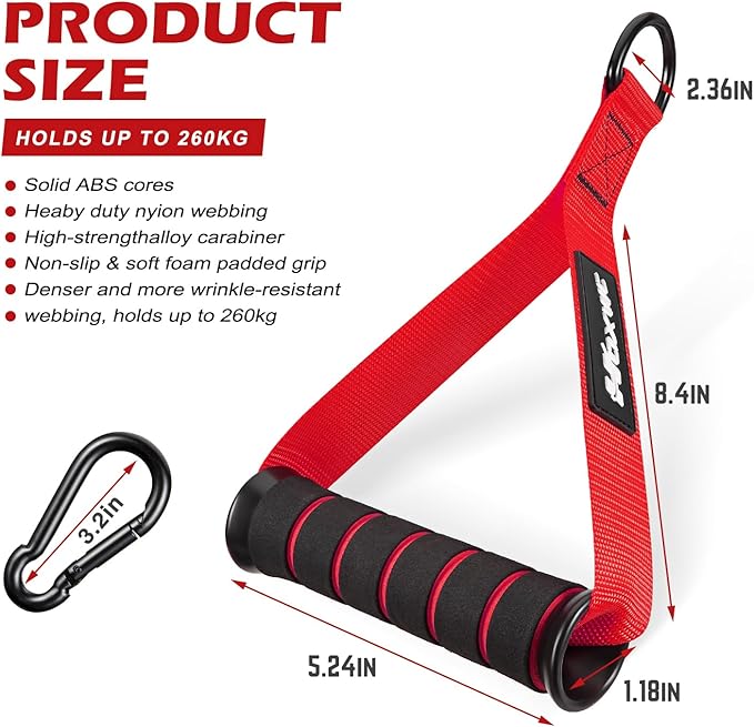 Cable Handles Gym Equipment, Heavy Duty Resistance Band Handles, Replacement Exercise Handles for Cable Machine, Pulley System, Strength Trainer, Pull Down Workout, Home Gym Cable Attachments