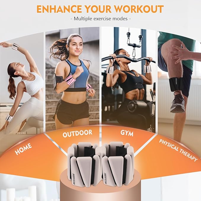 Ankle Weights Set of 2 (1 lb/2 lb/3 lb Each) Adjustable Wrist Weights for Women Men Wearable Arm Leg Weight for Pilates, Running, Walking, Workout, Yoga
