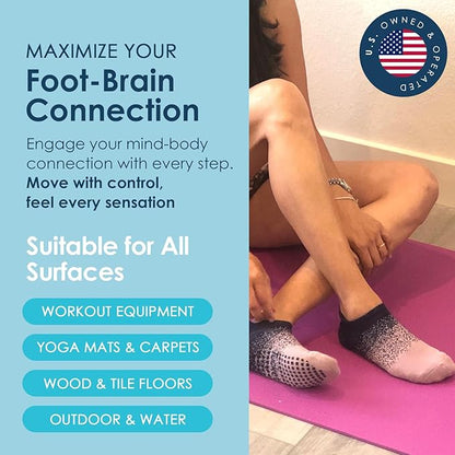 Tucketts Crew Closed Toes Non-Slip Grip Socks - Anti Skid Yoga, Barre, Pilates, Home & Leisure, Pedicure