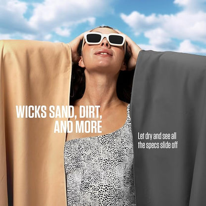 VENTURE 4TH Quick Dry Towel. Microfiber Travel Towel Ideal for Camping, Hiking, Backpacking, Gym. Lightweight & Fast Drying Travel Towels for Body. Compact & Easy to Pack - Charcoal Extra Large