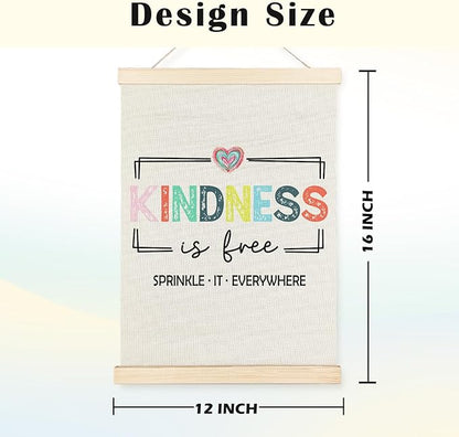 JINYO Inspirational Wall Decor, Kindness Is Free Motivational Wall Art Poster, Inspirational Positive Quotes Canvas Prints Wall Decor for Home Living Room Bedroom Dorm Office, 12x16 Inches